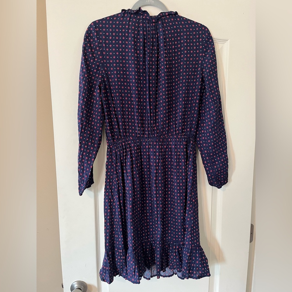 Draper James Navy with Red Flower Polka Dots Dress, Rayon Women’s size Small - Picture 4 of 15